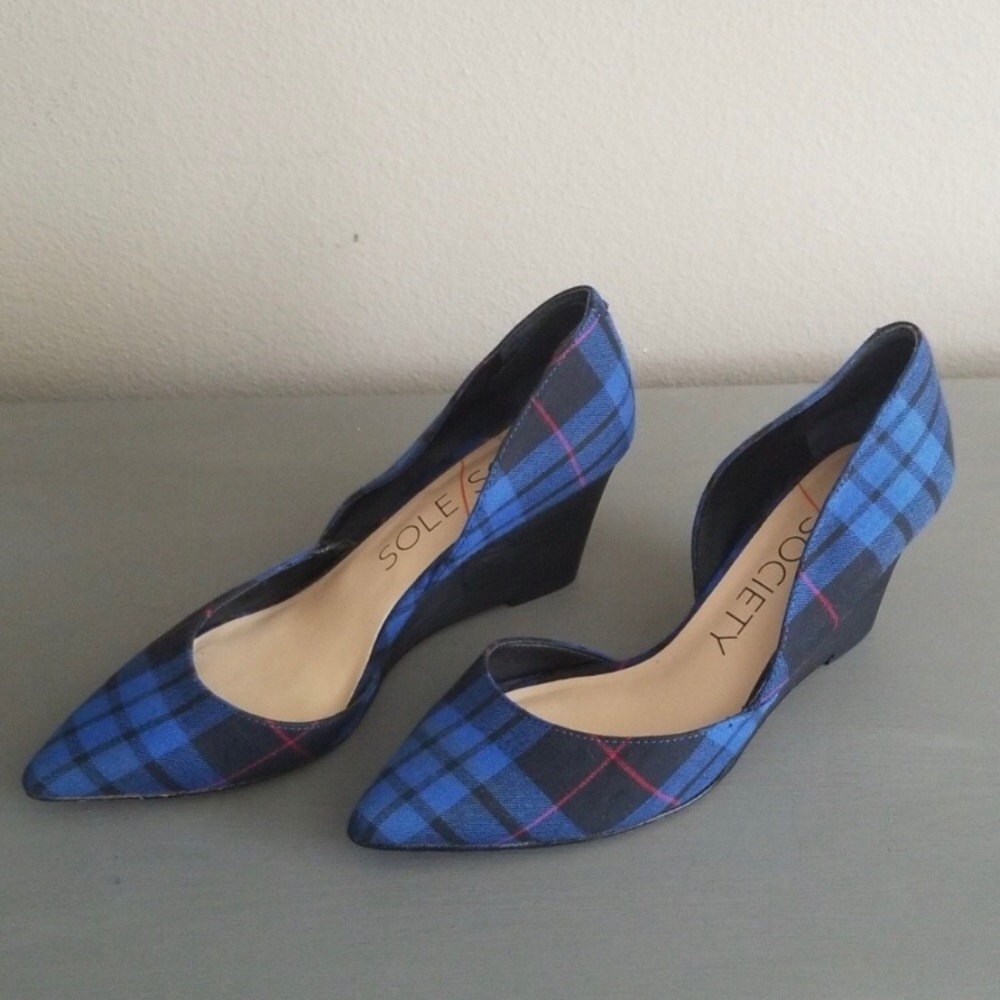 Sole Society Plaid Wedges.